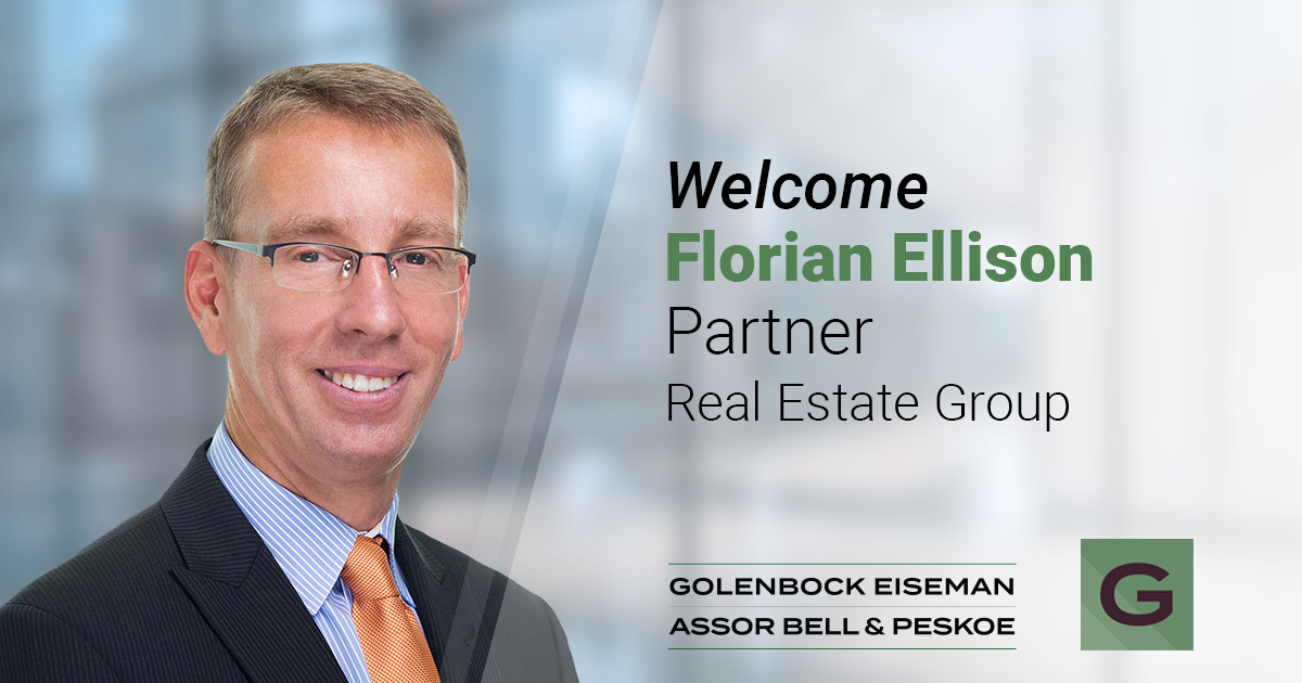 The Firm is Pleased to Announce the Addition of Florian Ellison to the Real Estate Team