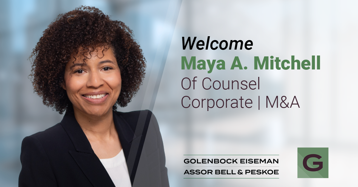 Golenbock Welcomes Transactional Attorney Maya A. Mitchell