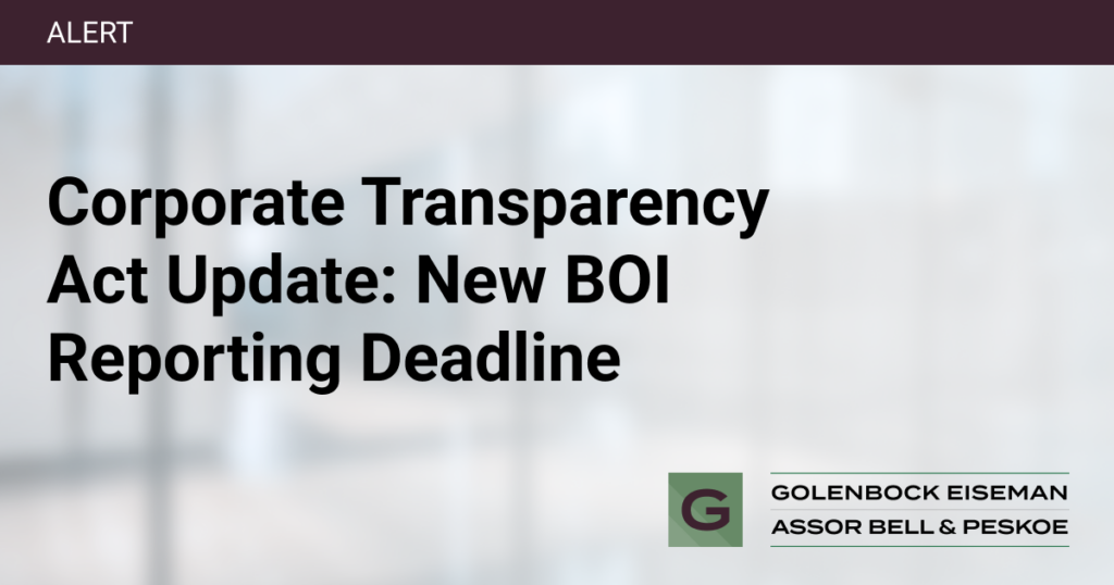Updated Transparency Corporate Transparency Act Update: BOI Reporting Deadline Extended ...